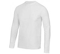 AWDis Unisex Cooles Langarm T-Shirt, Weiß (Arctic White), L