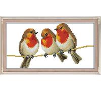 Awesocrafts Kreuzstich Stickpackungen, Drei Wenig Vögel Bilder Vorlagen Stickerei Set Zählmuster