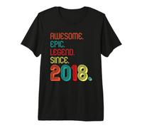 Awesome Epic Legend Since 2018 8 Years Old 8th Birthday Premium T-Shirt