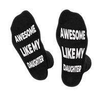 AWESOME LIKE MY DAUGHTER Socken Herren Papa - Lustige Geschenke für Männer Vater - Bunte Witzige Motiv Coole Socken Happy Funny Socks - Geburtstagsgeschenk Vatertag Weihnachten Strümpfe Geschenkideen