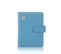 Awlve Reisepass Organizer RFID Reisepasshalter mit Magnetverschluss mit Mehreren Kartensteckplätzen PU Null Stress beim Check-in (Blau)