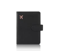 Awlve Reisepass Organizer RFID Reisepasshalter mit Magnetverschluss mit Mehreren Kartensteckplätzen PU Null Stress beim Check-in (Schwarz)