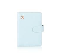 Awlve Reisepass Organizer RFID Reisepasshalter mit Magnetverschluss mit Mehreren Kartensteckplätzen PU Null Stress beim Check-in (Zartes Blau)