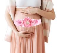 AWOCAN Mutterschaft Schwangerschaft Blume Schärpe Gürtel Frauen Braut Hochzeitskleid Strass Schärpe Mutterschaft Schärpe Gürtel für Dusche Partei Geschlecht Reveal Hochzeit Brautkleid (rosa)