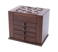 Awwertse 5-Lagiger Retro-Schmuckschrank im Schubladenstil, Schminkspiegel für Den Schreibtisch, Schmuckaufbewahrung, Mehrlagige Schmuckaufbewahrungsbox