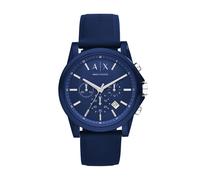 AX ARMANI EXcHANgE Analog-Quarzuhr mit Silikonarmband Blau 22 (Modell: AX1327)