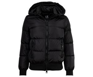 AX ARMANI EXCHANGE Damen Daunenjacke - Steppjacke mit Kapuze, Reißverschluss, Echte Daunen, Warm Gefüttert Schwarz XS