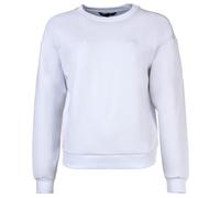 AX ARMANI EXCHANGE Damen Sweatshirt - Rundhals, Logo-Stickerei, Material-Mix Weiß L