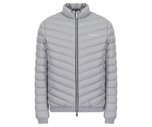 AX ARMANI EXCHANGE Herren Daunenjacke - Mikrofaser, Logo Aufdruck Grau XL
