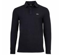 Armani Exchange Men's Essential, Long Sleeve Side Monogram Logo Polo Shirt, Blue, L