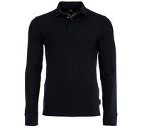 AX ARMANI EXCHANGE Herren Langarm-Poloshirt - Knopfleiste, Pique, Cotton Stretch Marine S