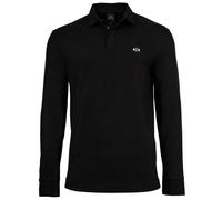 AX ARMANI EXCHANGE Herren Langarm-Poloshirt - Knopfleiste, Pique, Cotton Stretch Schwarz L