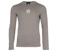 AX ARMANI EXCHANGE Herren Langarmshirt - Longsleeve, Rundhals, Logo, Baumwolle Beige XL