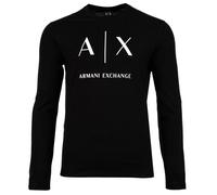 AX ARMANI EXCHANGE Herren Langarmshirt - Longsleeve, Rundhals, Logo, Baumwolle Schwarz XL