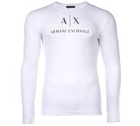 Armani Exchange Herren A|x Long Sleeve Logo Crewneck T-Shirt, Weiß, XXL