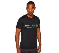 AX Armani Exchange Herren Short Sleeve Milan New York Logo Crew Neck T-Shirt, Navy, Mittel