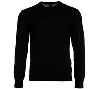 AX ARMANI EXCHANGE Herren Strickpullover - Schurwolle, Rundhals, Logo, einfarbig Schwarz M