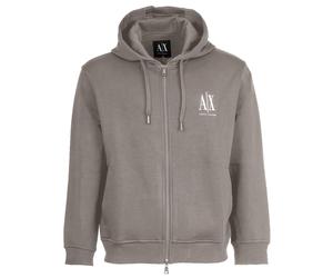 AX ARMANI EXCHANGE Herren Sweatjacke mit Kapuze - Hoodie Full-Zip, Baumwoll-Mix Beige L
