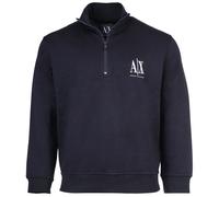 AX ARMANI EXCHANGE Herren Sweatshirt mit Stehkragen und Half-Zip - Logo, Baumwoll-Mix Dunkelblau XL
