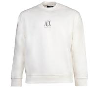 AX ARMANI EXCHANGE Herren Sweatshirt - Pullover, Rundhals, Logo, Baumwoll-Mix Weiß 2XL