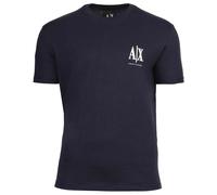 Armani Exchange Herren T-Shirt – Logo Stickerei, Rundhals, Kurzarm, Baumwolle, Dunkelblau, M