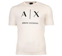 AX ARMANI EXCHANGE Herren T-Shirt - Rundhals, Kurzarm, Logoprint, Baumwolle Creme 2XL
