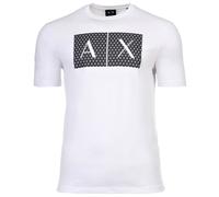 AX ARMANI EXCHANGE Herren T-Shirt - Rundhals, Kurzarm, Logoprint, Baumwolle Weiß L