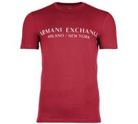 AX ARMANI EXCHANGE Herren T-Shirt - Schriftzug, Rundhals, Cotton Stretch Cardinal S
