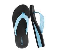 AX BOXING Flip Flops Damen Keilabsatz Zehentrenner Rutschfest Bequem Keilsandalen Frauen Plateau Badelatschen Fußgewölbestütze Sandalen Beach Pool Blau & Weiß 36