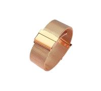 AXTGBHL 12/14/16/19/20/22 mm Uhrenarmband Metallgeflecht Edelstahl Armbanduhr Frauen Männer Armband Uhr Band Mode Mode Armband, Rose gold, 18mm