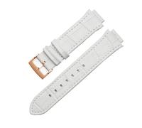 AXTGBHL 14 mm Ausbuchtung Echtleder-Uhrenarmband passend for Swarovski 5027127 5027131 5080602 5096008 Serie Modearmbanduhr Damen-Zubehör(White-rose gold)