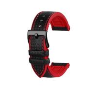 AXTGBHL 20 mm 22 mm 23 mm 24 mm Herren-Uhrenarmband, Carbonfaser-Uhrenarmband + Gummiunterseite, Edelstahlschließe, Armband passend for Omega, passend for Blancpain(Red line-B pin,24mm)