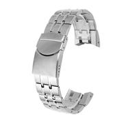 AXTGBHL 21 mm massives Edelstahl-Armband, passend for Swatch Uhrenarmband Herren YRS403 412 402, gebogenes Ende, Metallarmband, bogenförmig, konkav. Uhrengürtel