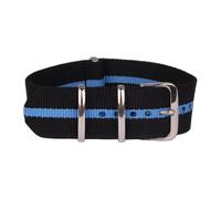AXTGBHL 22mm Schwarz/Blau Streifen Fit for Cambo uhrenarmbänder Großhandel Armband military Uhr Armee stoff Nylon Strap Bands Schnalle gürtel 22mm