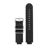 AXTGBHL 24MM Armband Fit for TIMEX Weiche Atmungsaktive Leinwand Uhr Mit Männlichen Flut Kompass Strap T2N721 T2N720 Nylon Schwarz Rot armband Schnalle(Black-silver)