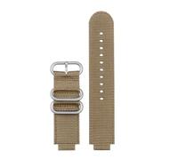 AXTGBHL 24MM Armband Fit for TIMEX Weiche Atmungsaktive Leinwand Uhr Mit Männlichen Flut Kompass Strap T2N721 T2N720 Nylon Schwarz Rot armband Schnalle(Khaki-silver-01)