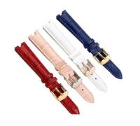 AXTGBHL Damen-Uhrenarmband, passende Passform for Gucci GC YA1414 YA1415, Leder-Uhrenarmband, Zubehör, gekerbtes Armband, 12 mm, 14 mm(Red-gold,12.4mm)