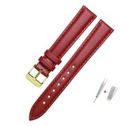 AXTGBHL Fit for FOSSIL Leder Uhr Band for ES3737/3795/3843/4385/4386/4338 Strap 14mm 16mm 18mm Frauen Mode Zubehör(Red-gold,14mm)
