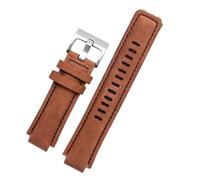 AXTGBHL Gummiarmband passend for Timex WATCHT2N720 T2N721 T2N739 TW2T76300 Lederarmband Wasserdichtes Silikonarmband 24 * 16 mm(Brown-silver-01)