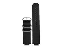 AXTGBHL Konvexen Mund Leinwand armband Fit for CASIO Fit for PROTREK Serie prg-260/270 prw-2500t /3500/5000/5100 Nylon uhr band(Black- silver)