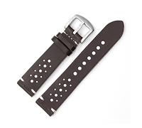 AXTGBHL Leder Uhrenarmband Schwarz Braun Kaffee Farbe Rallye Watch Strap Ersatz Armbands 18mm 20mm 22mm(Dark coffee,22mm)