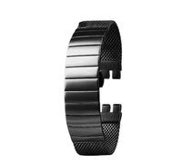 AXTGBHL Passend for Swatch YCS YAS YGS IRONY Armband aus massivem Edelstahl, Herren-Metallarmband, 19, 20, 21 mm, Mesh-Gurt, Uhrenzubehör(Black,21mm)