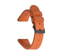 AXTGBHL Premium-Fluor-Gummi-Waffel-Watch-Strap 20mm 22mm-Armbands for Seiko Tauchen wasserdichte Armband-Armband-Zubehör-Ersatz(Orange Black,20mm)