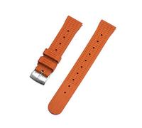 AXTGBHL Premium-Fluor-Gummi-Waffel-Watch-Strap 20mm 22mm-Armbands for Seiko Tauchen wasserdichte Armband-Armband-Zubehör-Ersatz(Rubber Orange,22mm)