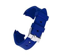 AXTGBHL Silikon-Uhrenarmbänder mit gebogenem Ende, 20 mm, 22 mm, Schwarz, Blau, Orange, Sport, wasserdicht, Tauchgummi, mit schwarz/silberfarbener Schnalle, 22 mm, Kunstharz, Achat