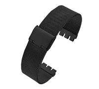 AXTGBHL Stil Fit for Milan Atmungsaktive Mesh Gürtel Uhrenarmbänder 17mm 19mm 20mm Fit for Swatch Edelstahl Metall armband Armband Zubehör(Black,20mm)