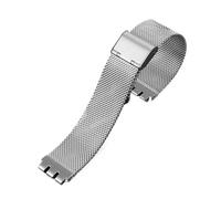 AXTGBHL Stil Fit for Milan Atmungsaktive Mesh Gürtel Uhrenarmbänder 17mm 19mm 20mm Fit for Swatch Edelstahl Metall armband Armband Zubehör(Silver,19mm)