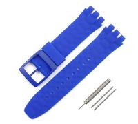 AXTGBHL Uhrenzubehör, Silikonarmband, Herren, passend for Swatch, Kautschukarmband, weiblich, Strandbummel, suuk400suuw100, Armband 21 mm Uhrenarmband(Blue)