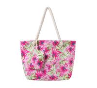 axy Badetasche XXL Familie Strandtasche Damen mit Blumenmuster Shopper Damen Beach bag mit Reißverschluss Modisch Faltbar (Rosa)