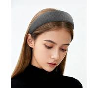 axy Breiter gepolsterter Haarreif aus geripptem Stoff Wunderschön Damen Stirnband Haarschmuck Haarreifen Hairband HR10C (Grau)